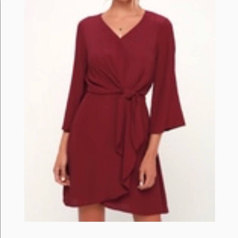 Lulus burgundy wrap dress